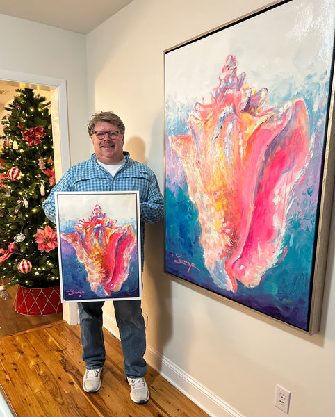 Listen: 18x24 Framed Hand-Embellished Giclée